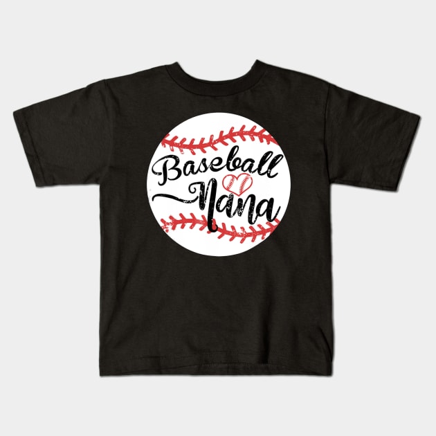 Proud Baseball Nana Kids T-Shirt by Chicu